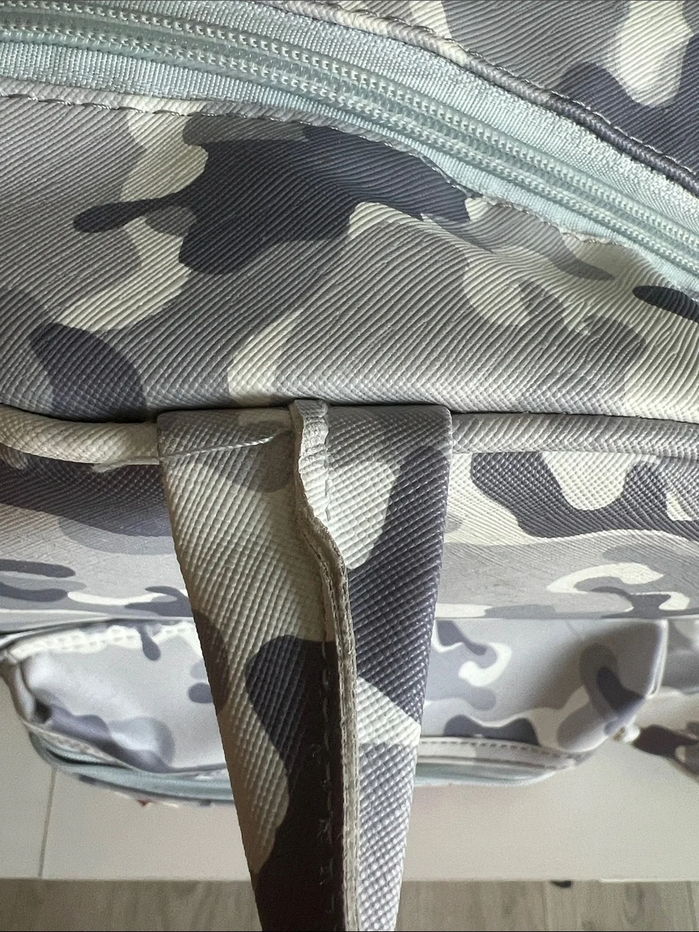 Camouflage Shark-Tooth Backpack for kids - Gray & White with Red Accent